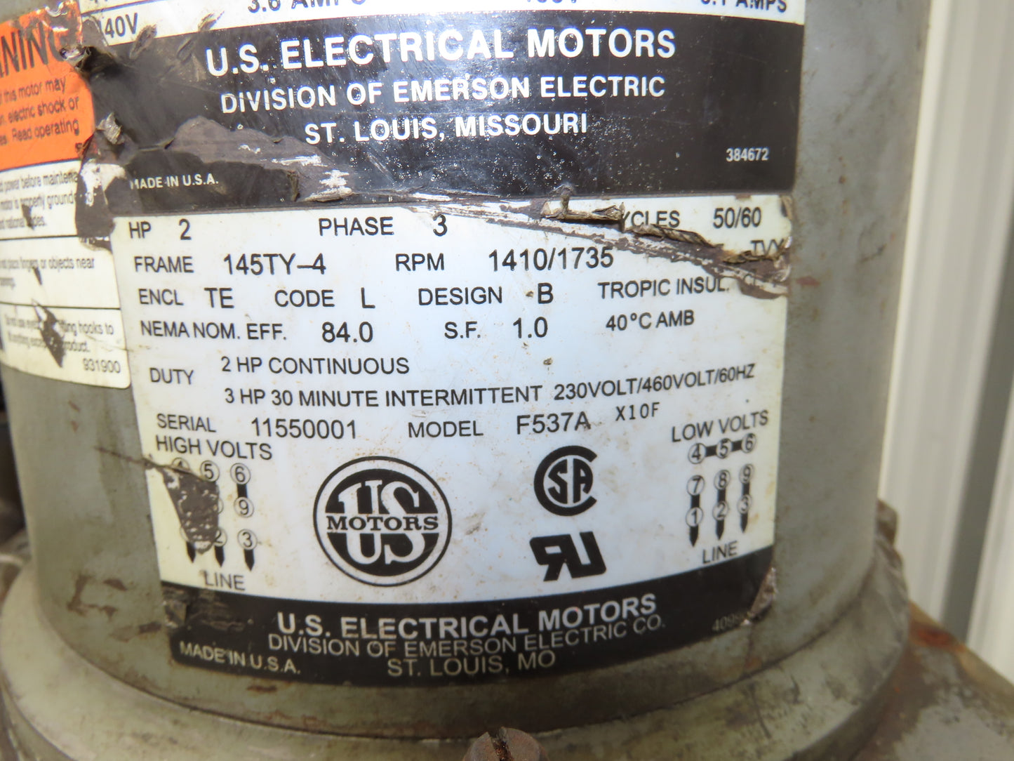 Bridgeport Knee Mill Milling Machine Head & Spindle Only No Base 2Hp 460V 3Ph