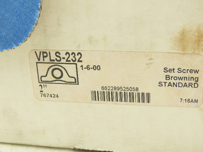 Browning VPLS-232 Pillow Block Bearing 2" Bore 2 Bolt Base VS-232 Insert