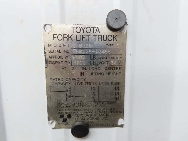 Toyota Electric Forklift Differential Drive Axle Six Lug Off Of 5FBC25 W/E Brake