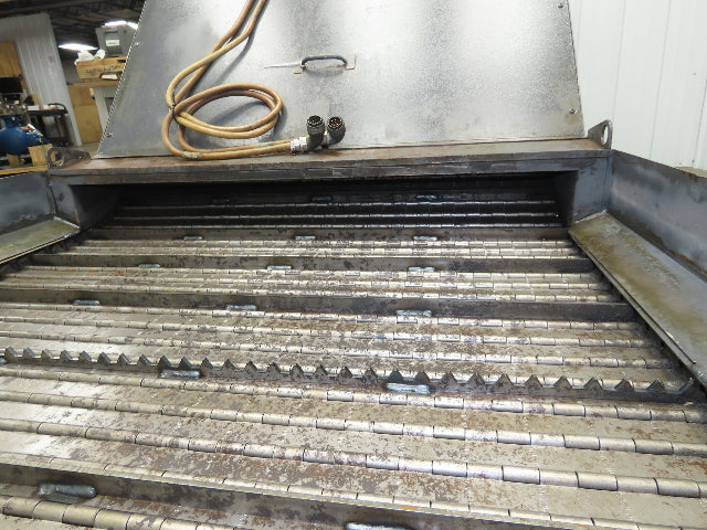 Hennig 44"x 9' 6"L CNC Chip Conveyor 40"Belt 40" Discharge 230/460V 3PH 8FPM