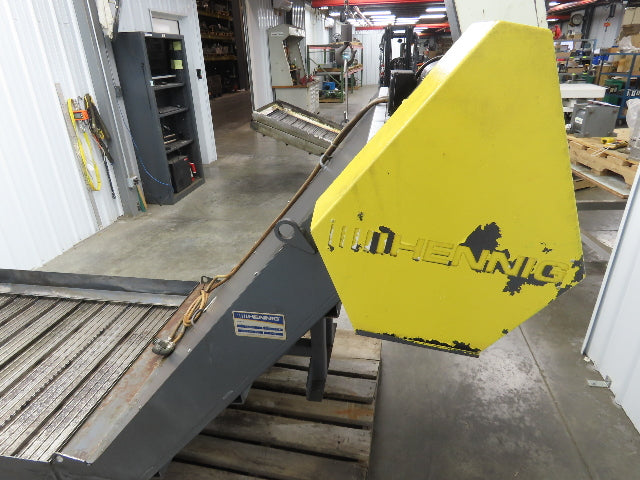 Hennig 44"x 9' 6"L CNC Chip Conveyor 40"Belt 40" Discharge 230/460V 3PH 8FPM