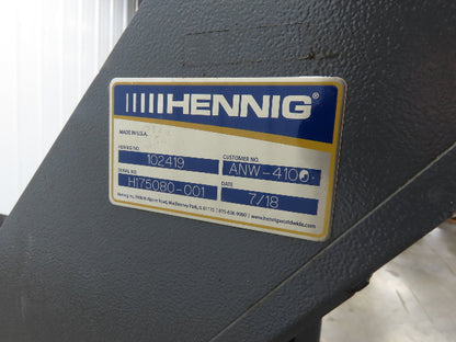 Hennig 44"x 9' 6"L CNC Chip Conveyor 40"Belt 40" Discharge 230/460V 3PH 8FPM