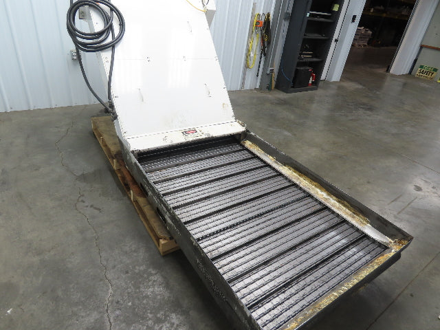 Hennig 44"x 9' 6"L CNC Chip Conveyor 40"Belt 38" Discharge 230/460V 3PH 8FPM