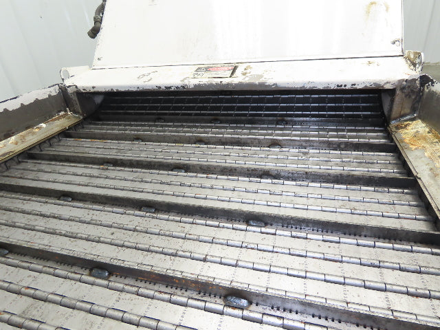 Hennig 44"x 9' 6"L CNC Chip Conveyor 40"Belt 38" Discharge 230/460V 3PH 8FPM