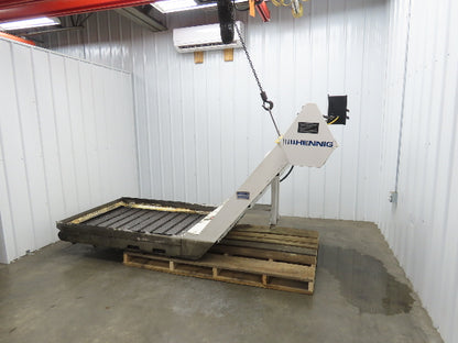 Hennig 44"x 9' 6"L CNC Chip Conveyor 40"Belt 38" Discharge 230/460V 3PH 8FPM