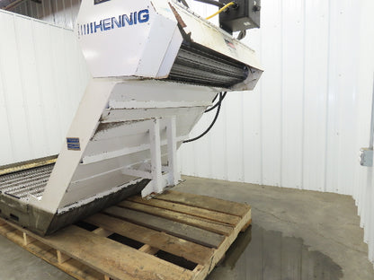 Hennig 44"x 9' 6"L CNC Chip Conveyor 40"Belt 38" Discharge 230/460V 3PH 8FPM