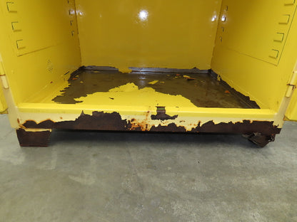 Jamco FM90 Safety Flammable Cabinet 60 Gallon Double Shelf Yellow Rusted Base