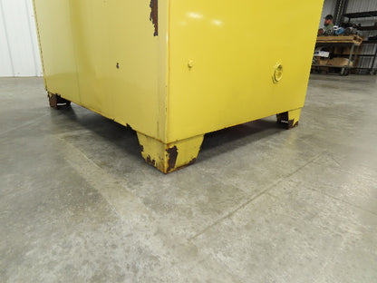 Jamco FM90 Safety Flammable Cabinet 60 Gallon Double Shelf Yellow Rusted Base