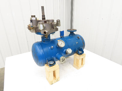 Screw Air Compressor Air/Oil Tank w/Filter 5 Gallon 175 PSI Flanged Ports