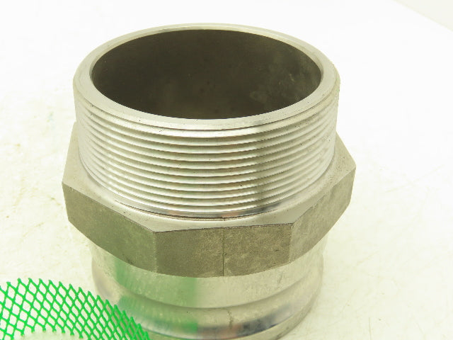 PT Coupling 40-F Camlock 4" Stainless Cam & Groove Adapter x Male NPT