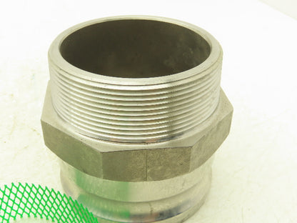 PT Coupling 40-F Camlock 4" Stainless Cam & Groove Adapter x Male NPT