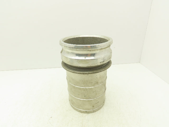 PT Coupling 60E Camlock 6" Aluminum Cam & Groove Adapter x Hose Barb Shank