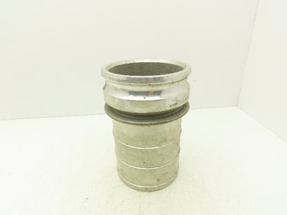 PT Coupling 60E Camlock 6" Aluminum Cam & Groove Adapter x Hose Barb Shank