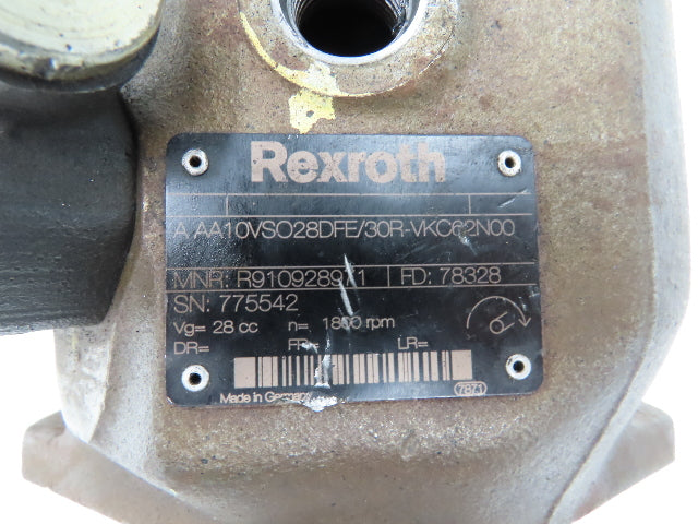 Rexroth A AA10VSO28DFE/30R-VKC62N00 Hydraulic Piston Pump 11gpm 28cm³ 4000psi
