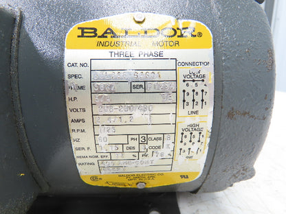 Baldor 35L888-636G1 Electric AC Motor 3/4Hp 1725rpm 230/460VAC 3Ph 56CZ TEFC