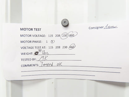 Baldor 35L888-636G1 Electric AC Motor 3/4Hp 1725rpm 230/460VAC 3Ph 56CZ TEFC