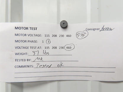 Weg MOT B56 0595 ET AC Motor 1Hp 3470 RPM 575V 3PH 56C TEFC LR 38324