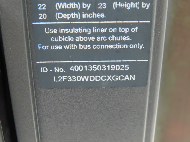 Siemens WLL2F330 Air Circuit Breaker 600VAC 3000A Switchgear 	ETU745 Cubicle Bus