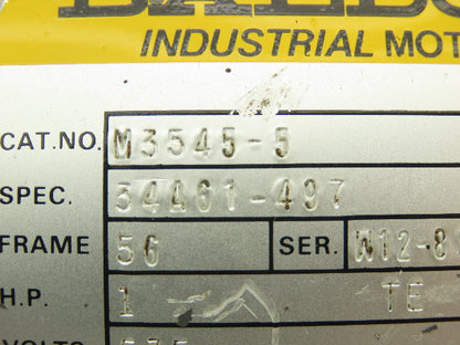 Baldor M3545-5 AC Motor 1Hp 1.2A 3450rpm 575VAC 3Ph 56C TEFC 34A61-497