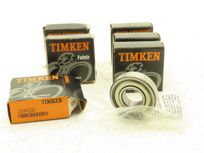 Timken Fafnir 204KDD Ball Bearing 20mm-ID x 47mm-OD x 14mm-Width Lot Of 6