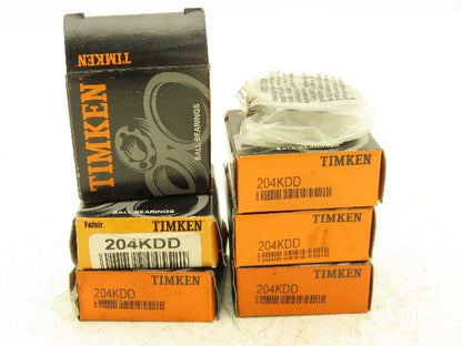 Timken Fafnir 204KDD Ball Bearing 20mm-ID x 47mm-OD x 14mm-Width Lot Of 6