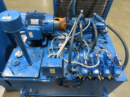 Denison Hydraulic Power Unit 30GPM 3500PSI 40Hp 230/460V 3Ph 400Gal Triple Pump