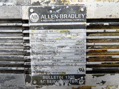 Allen Bradley 1326AB-B515E-21 R98 09 AC Servo Motor 2.44kW 3200 RPM 460V 3PH