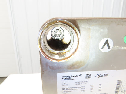 Thermal Transfer BPSW-50-20X10 50-Plate Brazed Heat Exchanger B120THx50/1P-SC-M