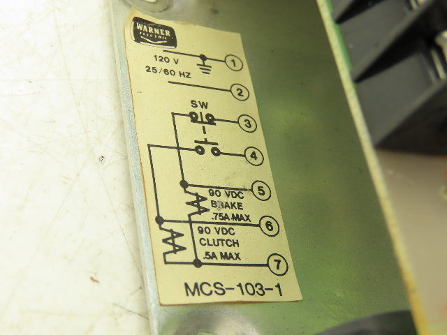 Warner Electric MCS-103-1 Brake & Clutch Adjustable Torque Controller 2-Channel