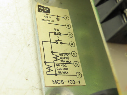 Warner Electric MCS-103-1 Brake & Clutch Adjustable Torque Controller 2-Channel