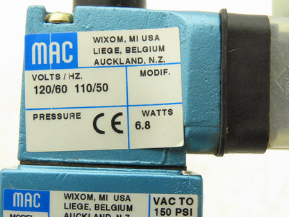 MAC 712C-12-PI-111JJ Pneumatic Solenoid Valve 120V 1/4"npt 4/2-way