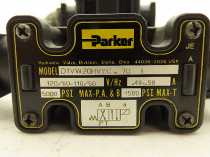 Parker D1VW20HVYC70 Hydraulic Directional Solenoid Valve 120V  Lot of 2