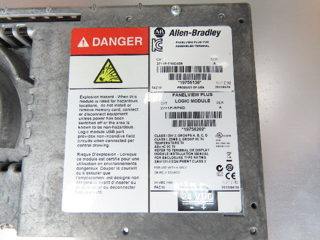 Nordson iControl Powder Coating System Control Allen Bradley Panel Air Valves