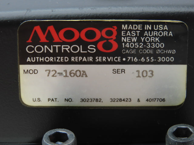 MOOG 72-160A Mechanical Feedback MFB Flow Control Servo Valve 72 Series