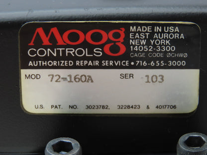 MOOG 72-160A Mechanical Feedback MFB Flow Control Servo Valve 72 Series
