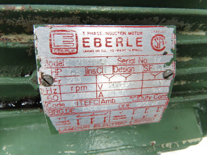 Eberle C213TC Electric Motor 7.5Hp 1755RPM 208-230/460V 3Ph 213TC