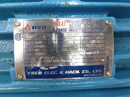 Teco AEHE Electric Motor Max-E1 7.5Hp 1734RPM 380V 3Ph 213T C-Face