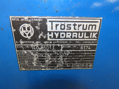 Trostrum Hydraulik HP 6174 Hydraulic Power Unit 3000psi 11GPM 2.2kW 460V 3Ph