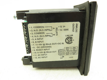 Omega DP-F75 Rate Meter Batch Control Totalizer 6 Digit Panel Meter 110V