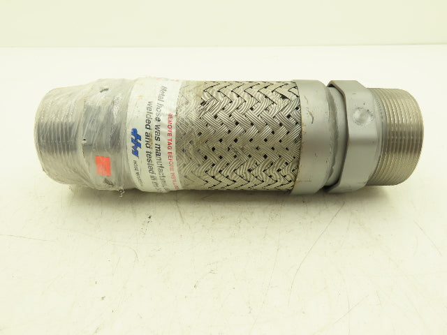 Hose Master T321 3"x 12" Braided Stainless Steel Flex Hose 3" NPT Male Ends