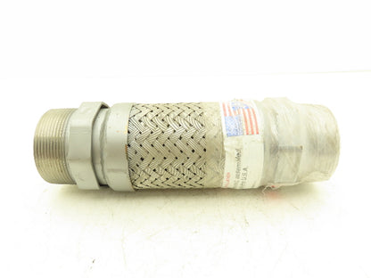 Hose Master T321 3"x 12" Braided Stainless Steel Flex Hose 3" NPT Male Ends