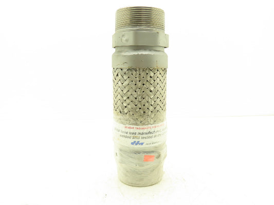 Hose Master T321 3"x 12" Braided Stainless Steel Flex Hose 3" NPT Male Ends