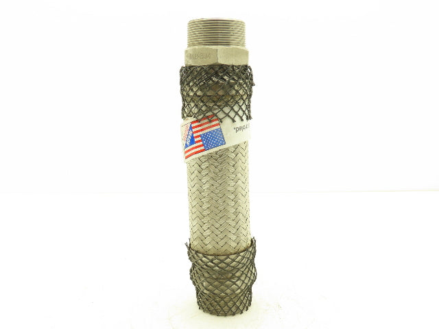 Hose Master MB-304 2"x 12" Braided Stainless Steel Flex Hose 2" NPT Male Ends