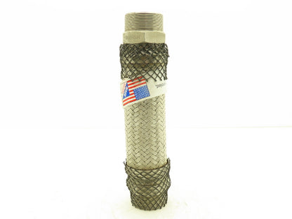 Hose Master MB-304 2"x 12" Braided Stainless Steel Flex Hose 2" NPT Male Ends