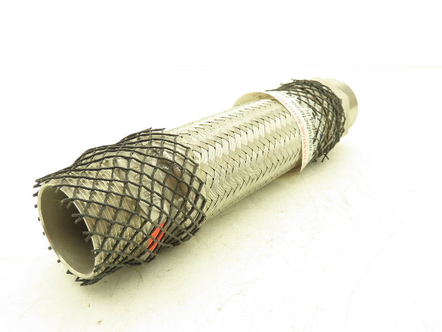 Hose Master MB-304 2"x 12" Braided Stainless Steel Flex Hose 2" NPT Male Ends