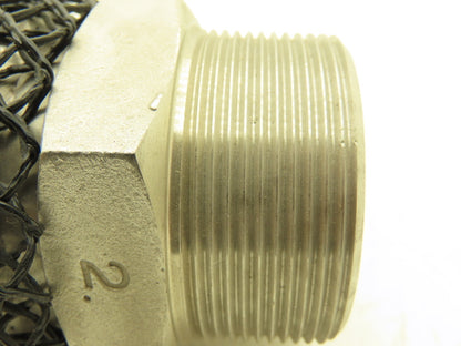 Hose Master MB-304 2"x 12" Braided Stainless Steel Flex Hose 2" NPT Male Ends