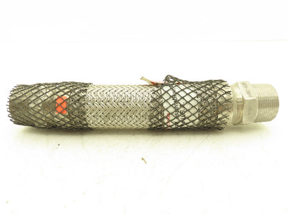 Hose Master MB-304 1-1/2"x 12" Braided Stainless Steel Flex Hose 1.5" NPT Male