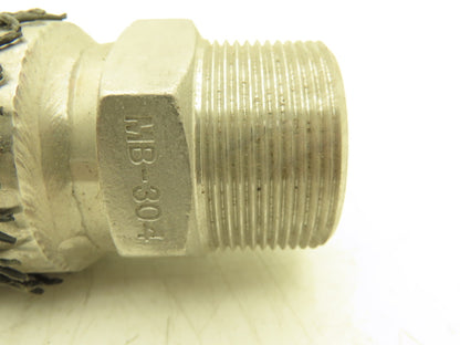 Hose Master MB-304 1-1/2"x 12" Braided Stainless Steel Flex Hose 1.5" NPT Male