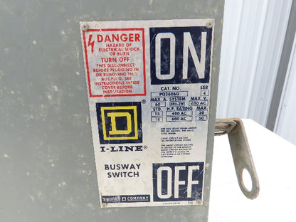 Square D PQ3606G iLine Busway Switch Fusebox Disconnect 30HP 60A 3 Pole
