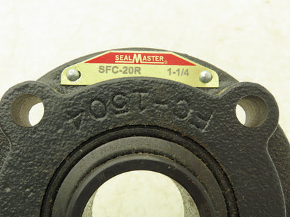 SealMaster SFC-20R Flange Mount Ball Bearing 1-1/4" Bore 4 Bolt Piloted Mount